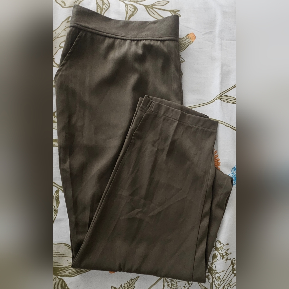 Womens Max Studio Trouser Pant,Color-Olive Size 3XL
